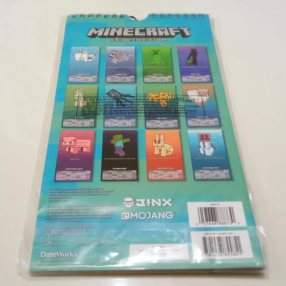 NIP Minecraft 2018 Collectible 16-Month Calendar